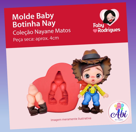 Molde de Silicon Baby Botinha Nay. Faby Rodrigues
