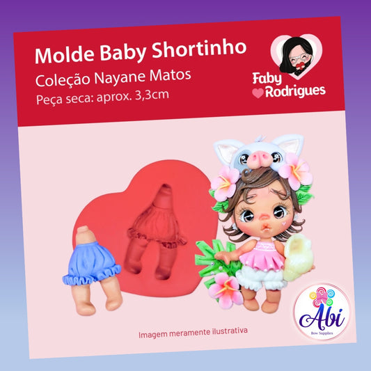 Molde de Silicon Baby Shortinho. Faby Rodrigues