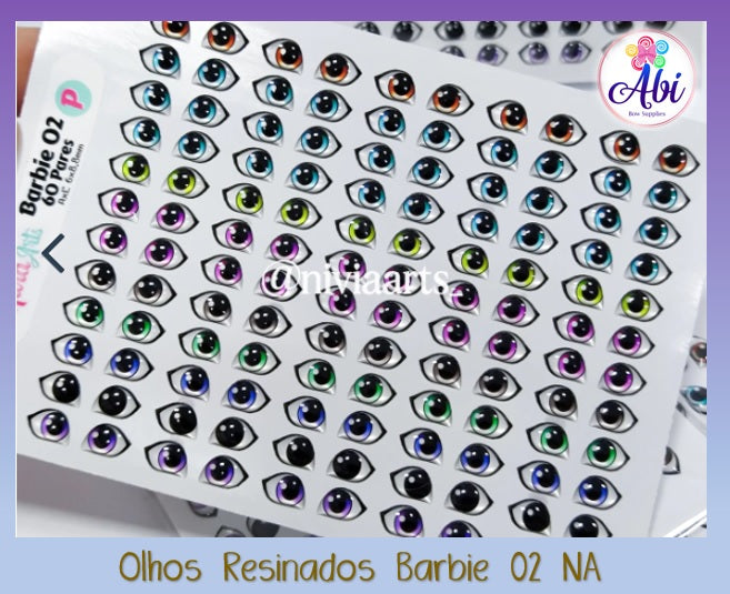 Olhos Resinados Barbi 02 Nivia Arts