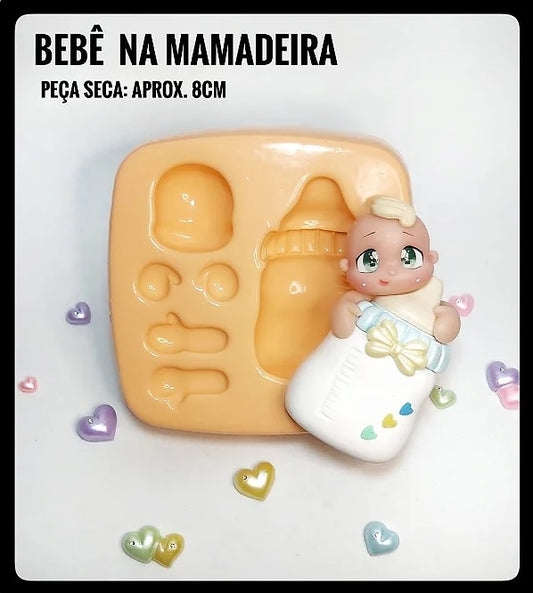 Molde de Silicon Bebe na Mamadeira AdM