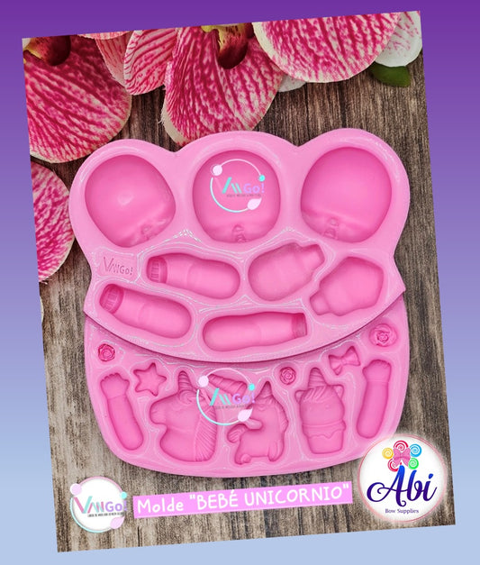 PREVENTA. Molde de Silicon Bebe Unicornio. Vango