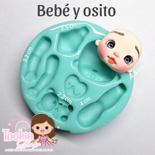 Molde de Silicon Bebe y Osito TS