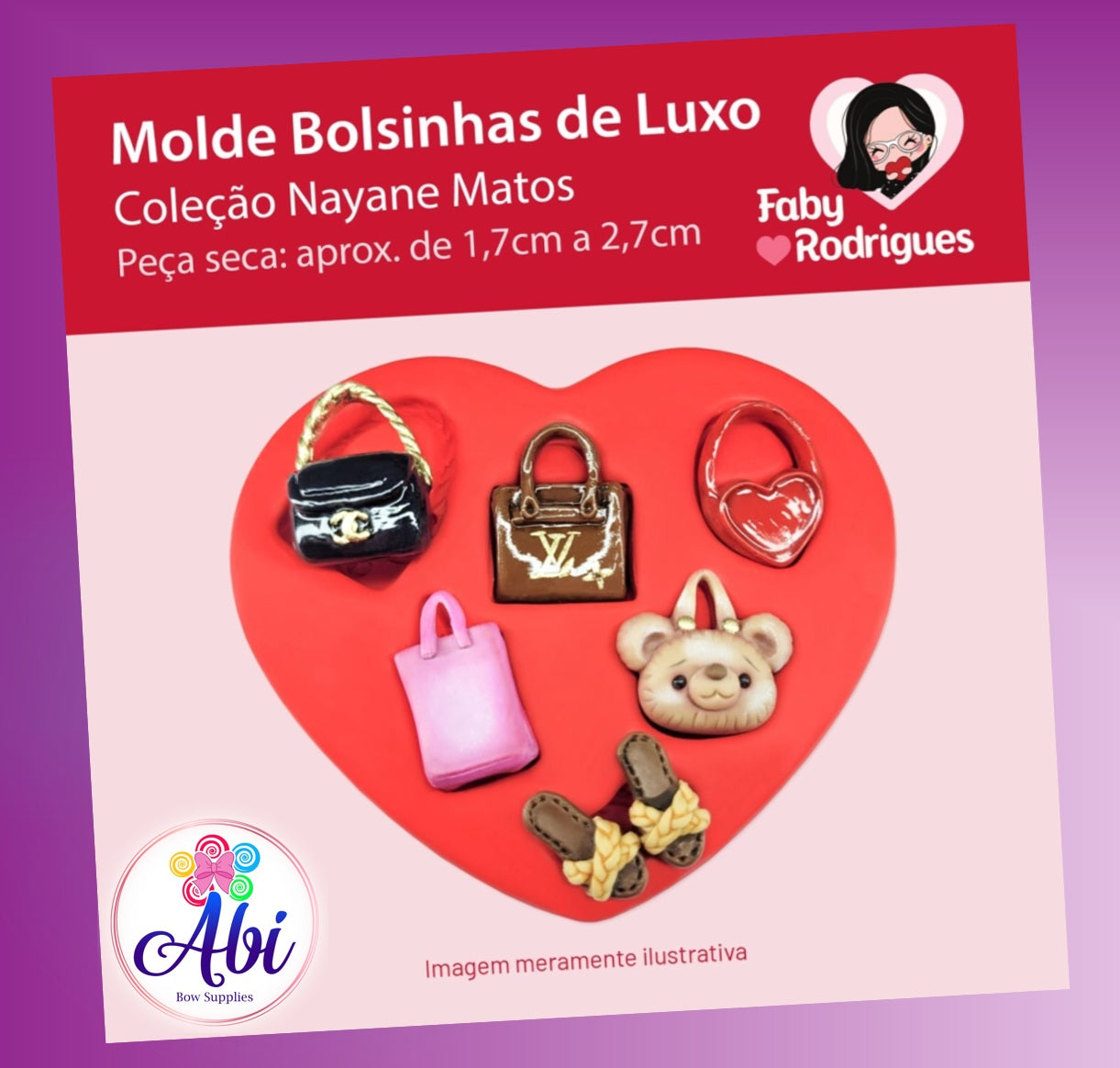 Molde de Silicon Bolsinhas de Luxo. Faby Rodrigues