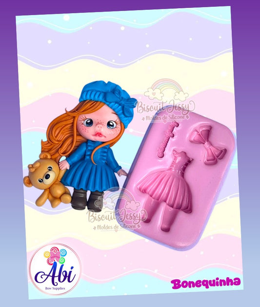 Molde de Silicon Bonequinha. Biscuit Jessy