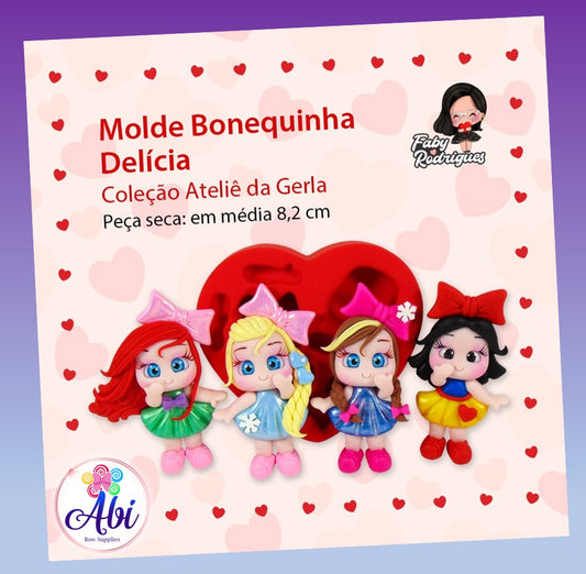 Molde de Silicon Bonequinha Delicia. Faby Rodrigues