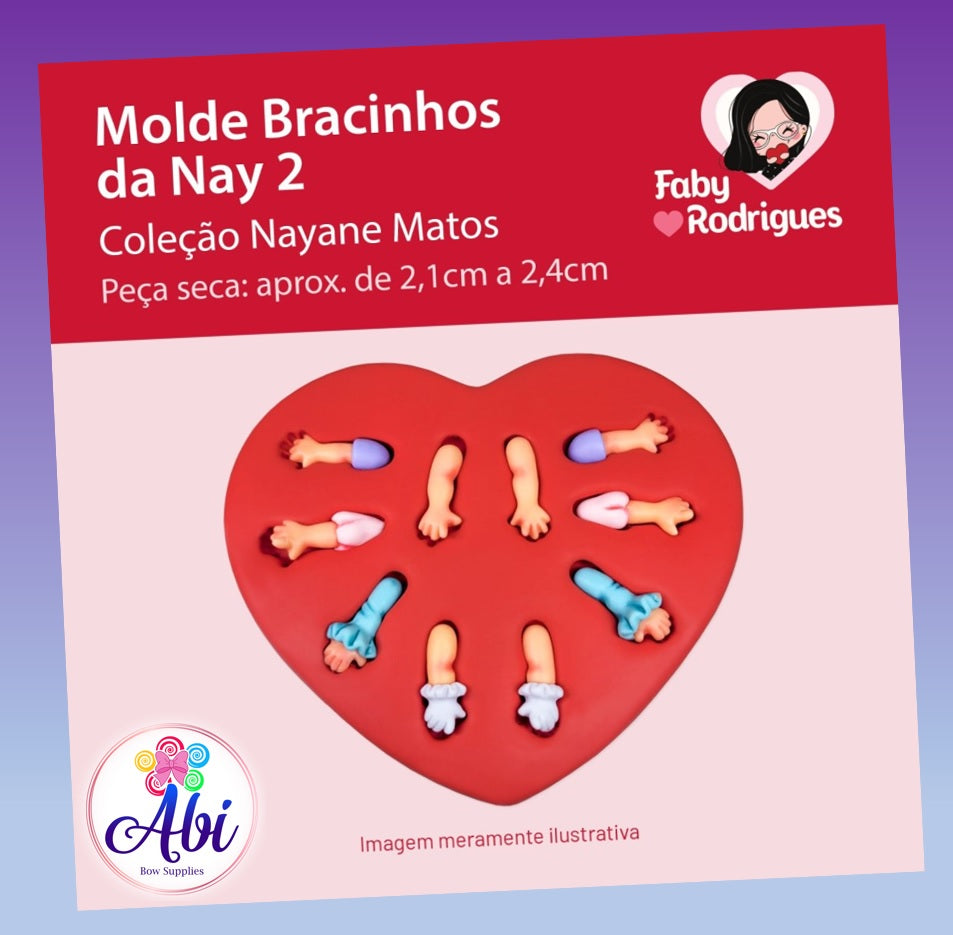 Molde de Silicon Bracinhos da Nay 2. Faby Rodrigues