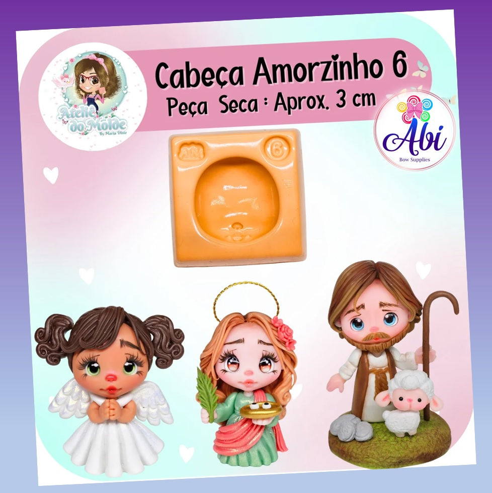 Molde de Silicon Cabeca Amorzinho 6 AdM