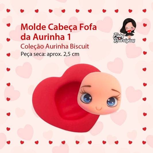 Molde de Silicon Cabeca Fofa da Aurinha 1 FR