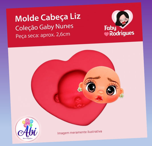 Molde de Silicon Cabeca Liz. Faby Rodrigues