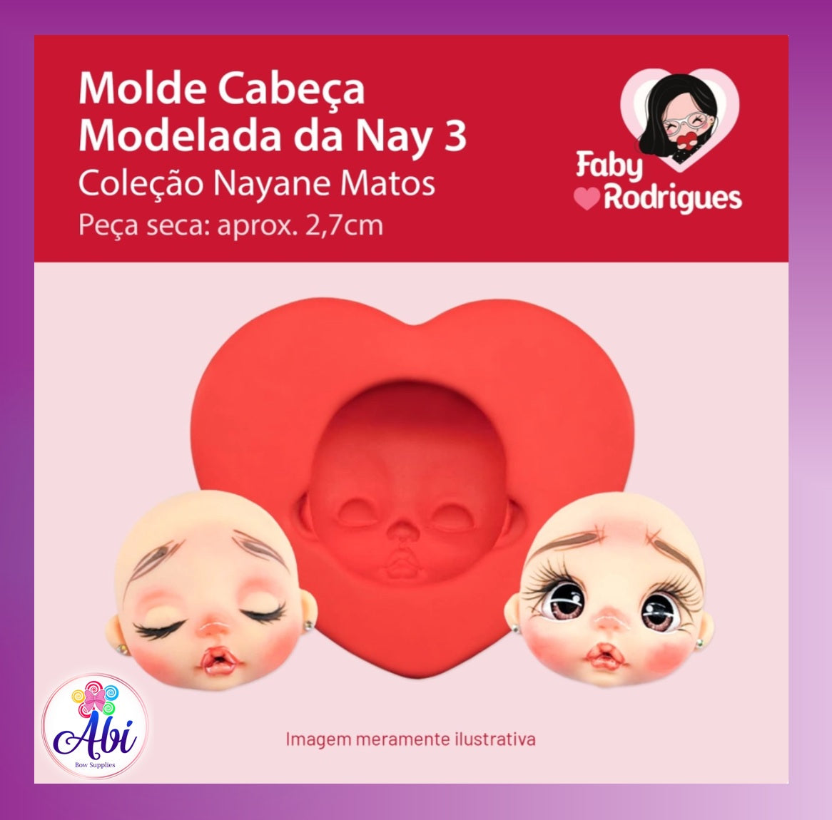 Molde de Silicon Cabeca Modelada da Nay 3. Faby Rodrigues