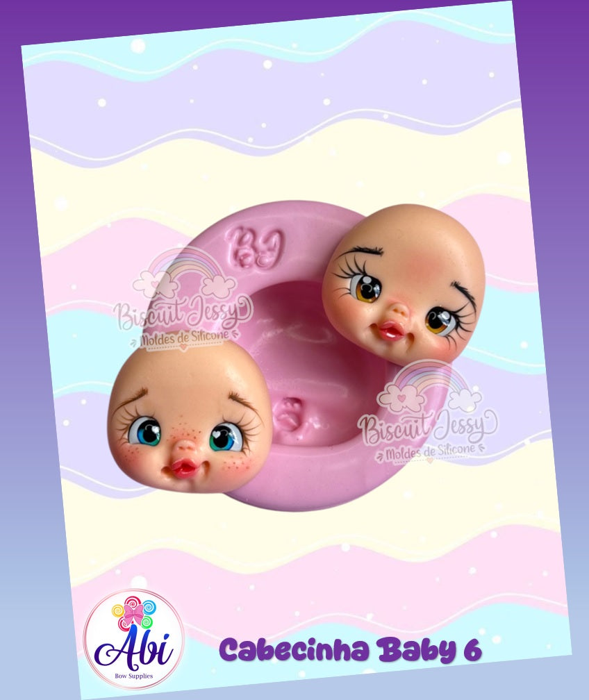 Molde de Silicon Cabecinha Baby 6 Biscuit Jessy