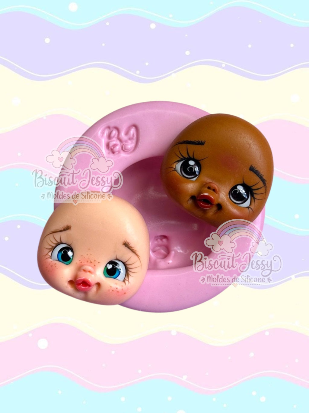 Molde de Silicon Cabecinha Baby 6 Biscuit Jessy