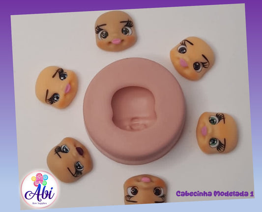 Molde de Silicon Cabecinha Modelada 1 Sandra Alves.