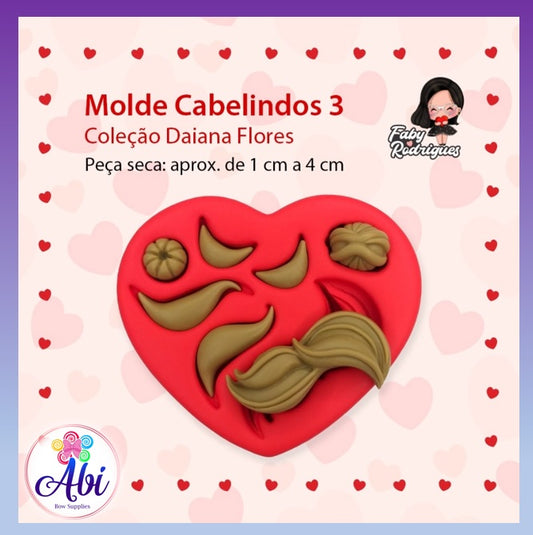 Molde de Silicon Cabelindos 3 Faby Rodrigues