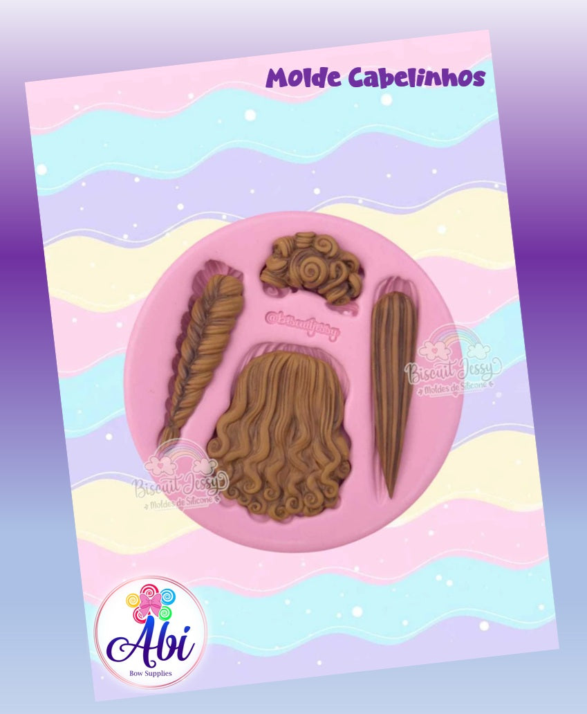 Molde de Silicon Cabelinhos. Biscuit Jessy