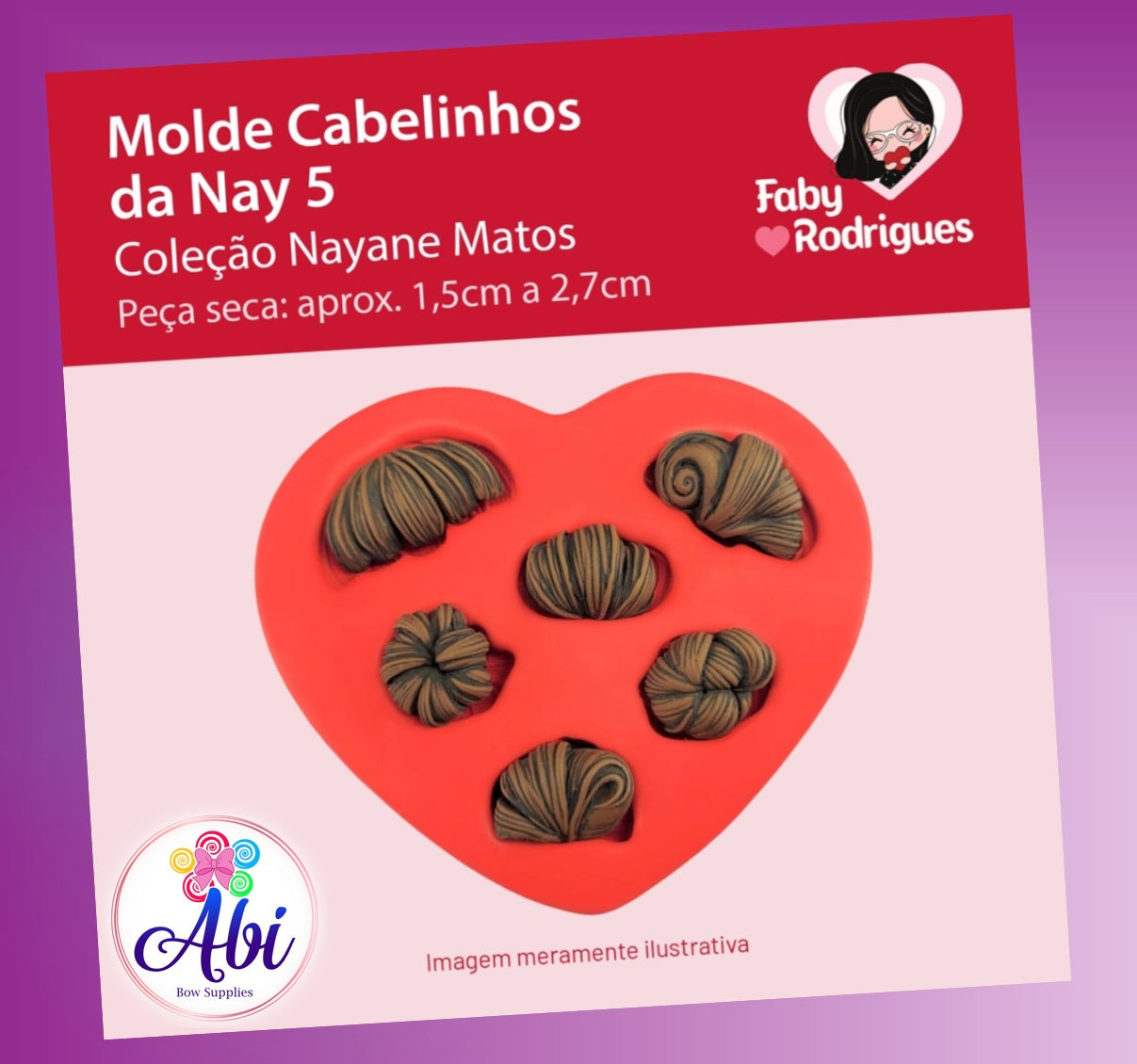 Molde de Silicon Cabelinhos 5. Faby Rodrigues