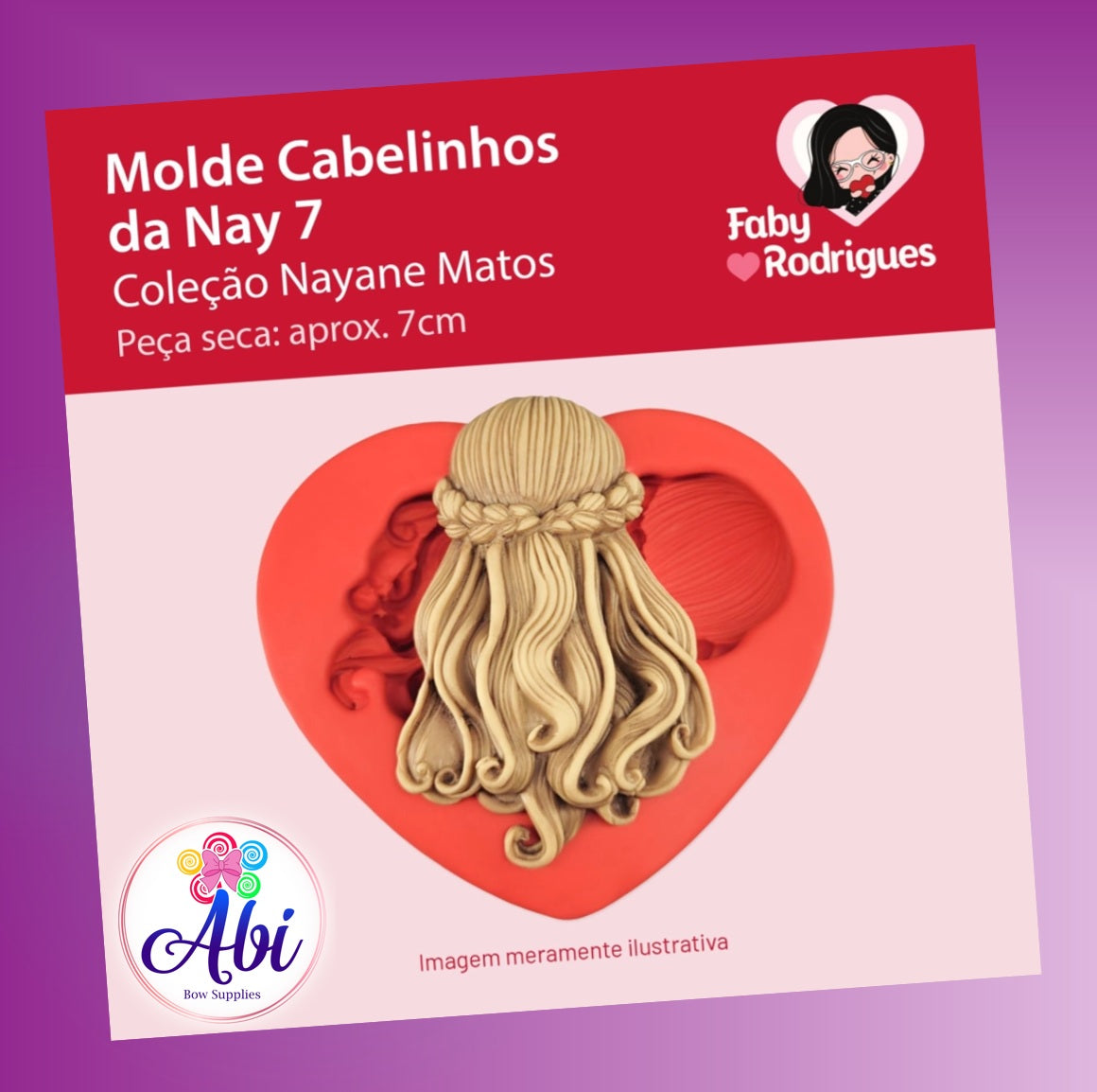 Molde de Silicon Cabelinhos 7. Faby Rodrigues