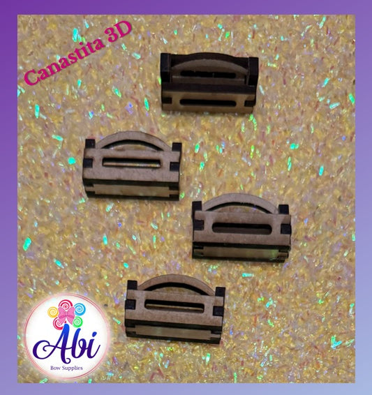 Accesorios para Decoracion en MDF, Canastita 3D