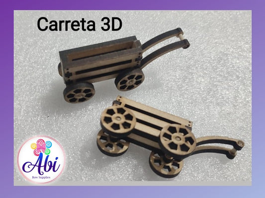 Accesorios para Decoracion en MDF, Carreta 3D