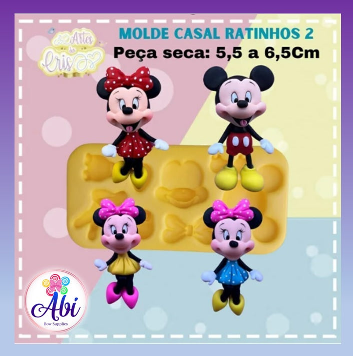 Molde de Silicon Casal Ratinhos 2 AC