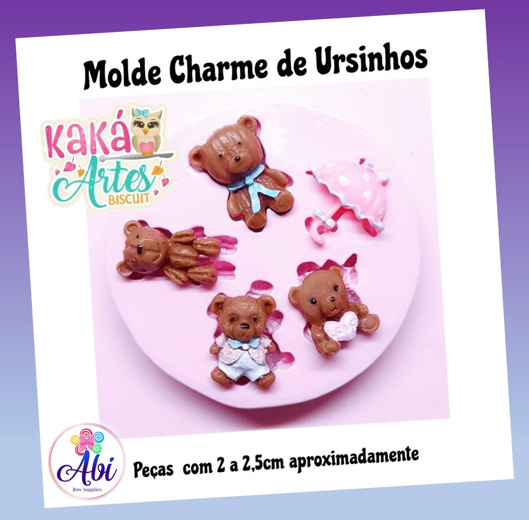 Molde de Silicon Charme de Ursinhos Kaka Artes
