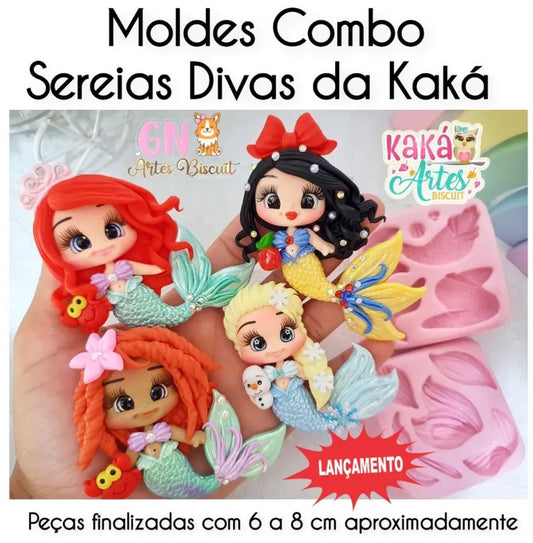 Molde de Silicon Combo Sereias Divas KK