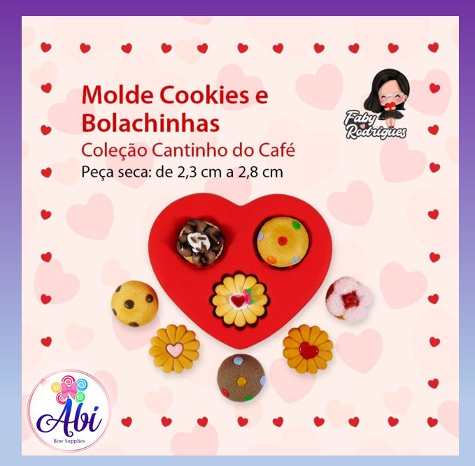 Moldes de Silicon Cookies e Bolachinhas Faby Rodrigues