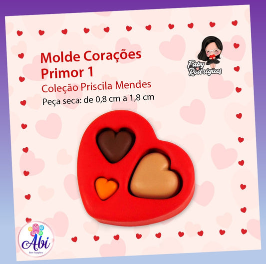Molde de Silicon Coracoes Primor 1. Faby Rodrigues