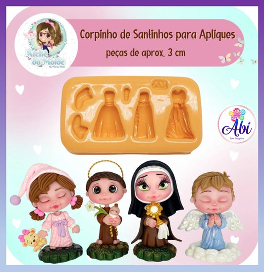 Molde de Silicon Corpinho de Santinhos para Apliques AdM