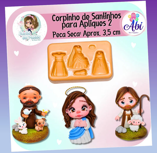 Molde de Silicon Corpinhos de Santinhos para Apliques 2 AdM
