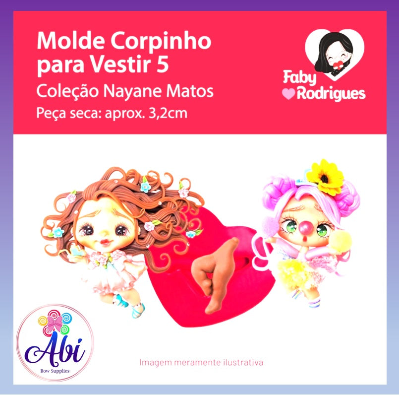 Molde de Silicon Corpinho para Vestir 5 Faby Rodrigues