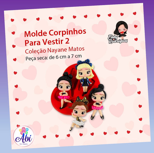 Molde de Silicon Corpinhos para Vestir 2 Faby Rodrigues.