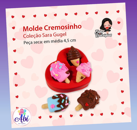 Molde de Silicon Cremosinho. Faby Rodrigues