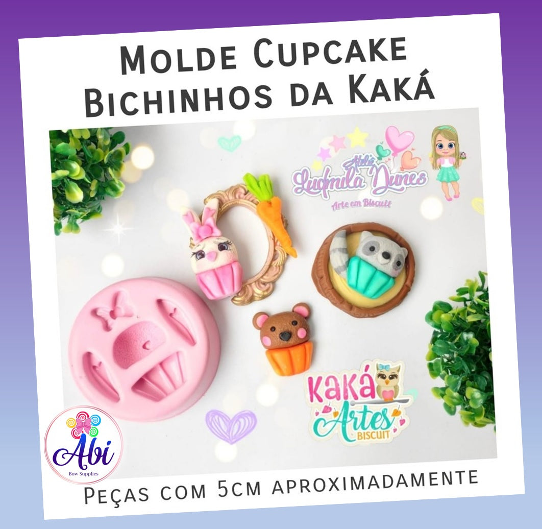 Molde de Silicon Cupcake Bichinhos da Kaka