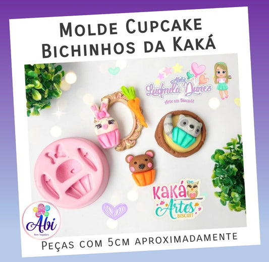 Molde de Silicon Cupcake Bichinhos da Kaka