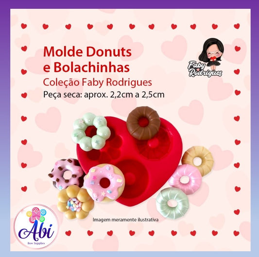 Molde de Silicon Donuts e Bolachinhas Faby Rodrigues