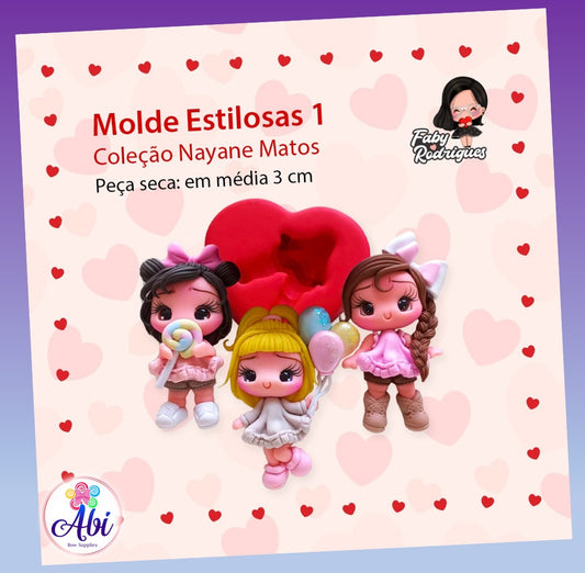Molde de Silicon Estilosas 1. Faby Rodrigues
