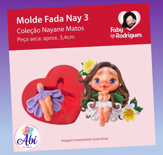 Molde de Silicon Fada Nay 3. Faby Rodrigues