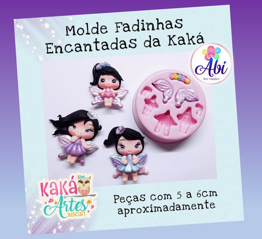 Molde de Silicon Fadinhas Encantadas da Kaka.
