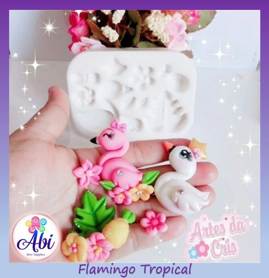Molde de Silicon Flamingo Tropical AC