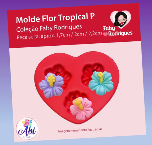 Molde de Silicon Flor Tropical P. Faby Rodrigues