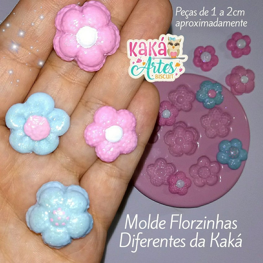 Molde de Silicon Florzinhas Diferentes da Kaka