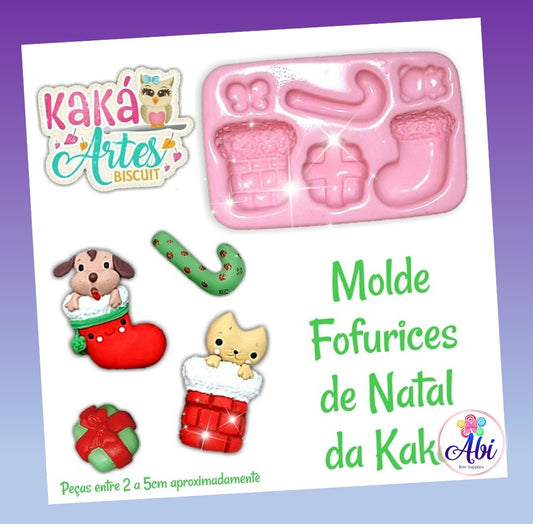Molde de Silicon Fofurices de Natal da Kaka.