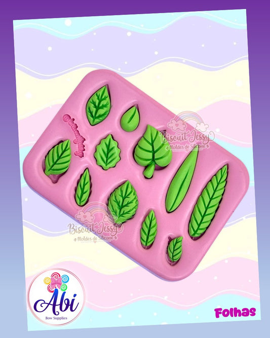 Molde de Silicon Folhas. Biscuit Jessy