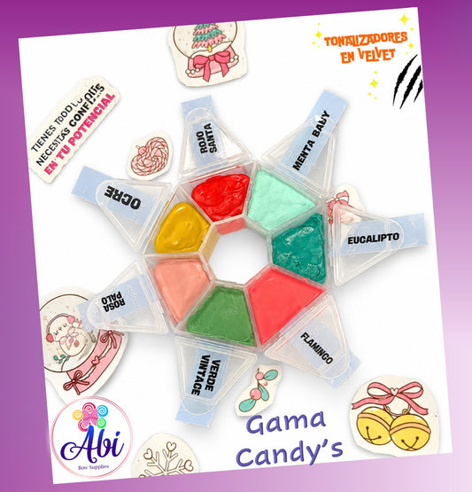 Tonalizadores en Velvet Gama Candy's. Trigueros Flex
