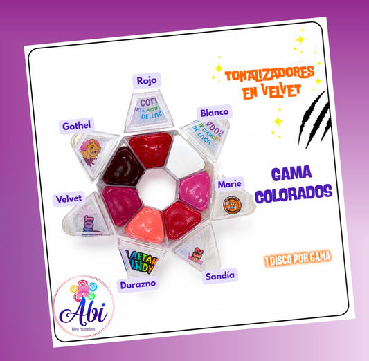 Tonalizadores en Velvet Gama Colorados. Trigueros Flex