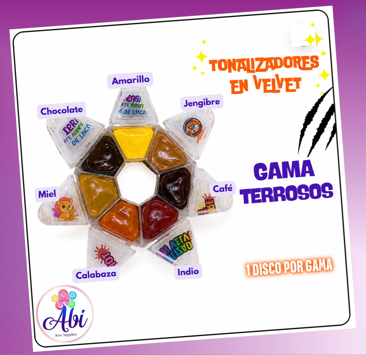 Tonalizadores en Velvet Gama Terrosos. Trigueros Flex