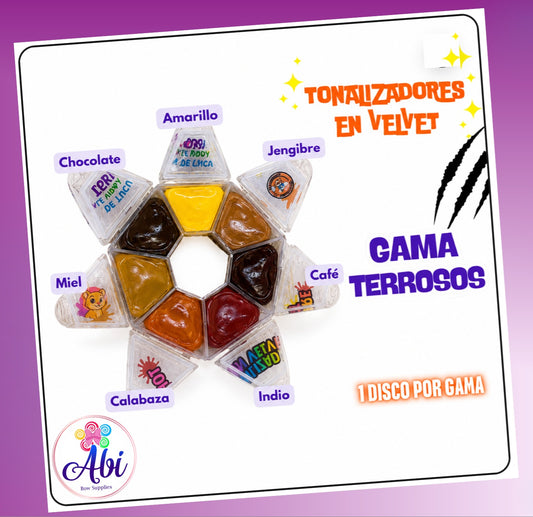 Tonalizadores en Velvet Gama Terrosos. Trigueros Flex