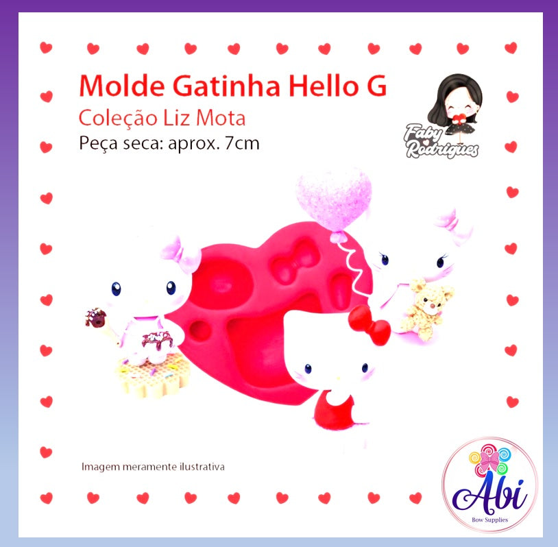 Molde de Silicon Gatinha Hello G Faby Rodrigues