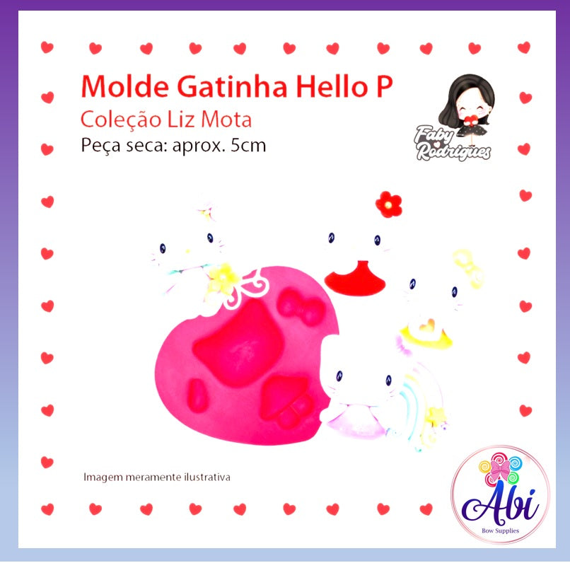 Molde de Silicon Gatinha Hello P Faby Rodrigues